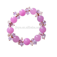 Fashion Bling Handmade Crystal Purple Stone Beaded Bracelet For Woman